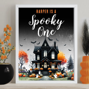Spooky One Halloween 1st Birthday Party Sign