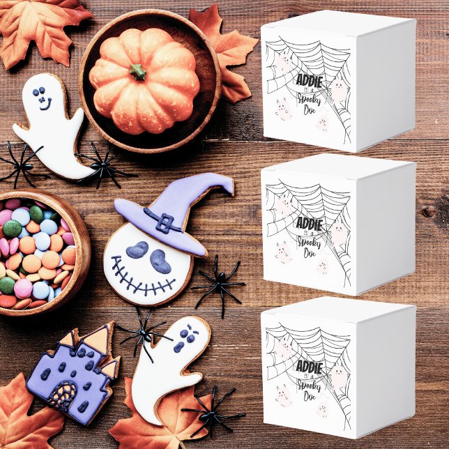 Spooky One | Halloween 1st Birthday | Pink Ghosts Favour Box (Creator Uploaded)