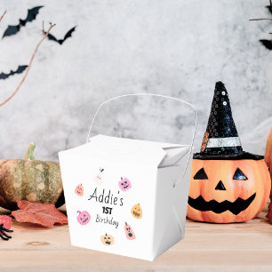 Spooky One   Halloween 1st Birthday   Pink Pumpkin Favour Box