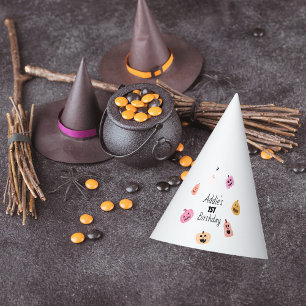 Spooky One Halloween 1st Birthday Pink Pumpkin Party Hat