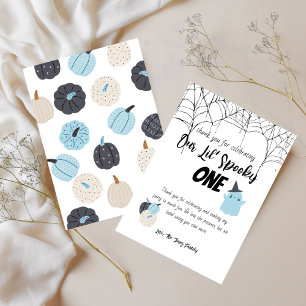 Spooky One Halloween 1st Birthday Spooky Blues Thank You Card