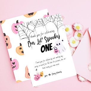 Spooky One Halloween 1st Birthday Spooky Pinks Thank You Card