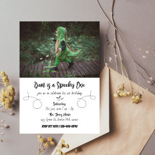Spooky One Halloween 1st Birthday WITH PHOTO Invitation