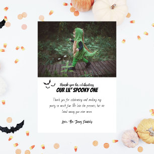 Spooky One Halloween 1st Birthday WITH PHOTO Thank You Card