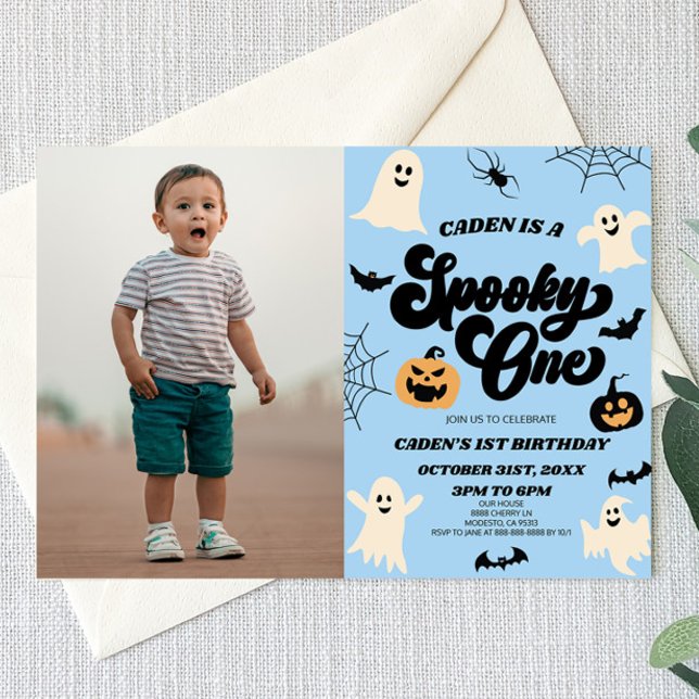 Spooky One Halloween 1st Picture Birthday Party Invitation (Creator Uploaded)