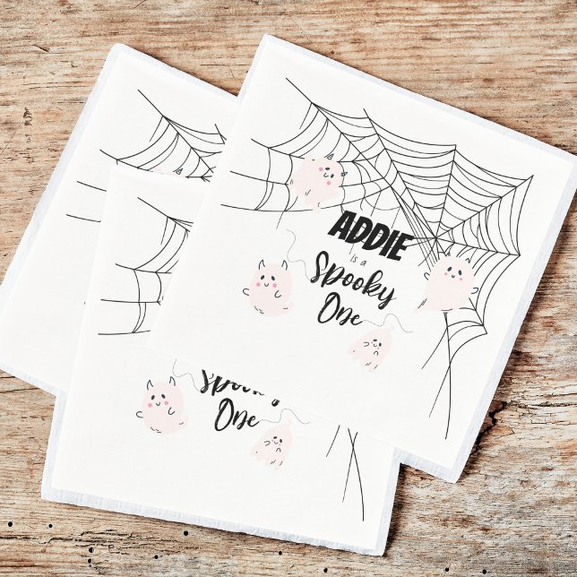 Spooky One | Halloween B-Day Napkins | Pink Ghosts (Creator Uploaded)