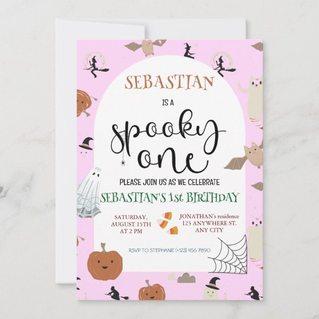 Spooky One Halloween Birthday Invitation (Front)