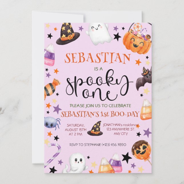 Spooky One Halloween Birthday  Invitation (Front)