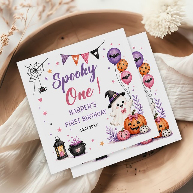 Spooky One Halloween Birthday Napkins (Creator Uploaded)