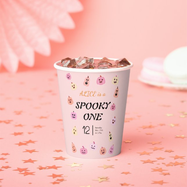 Spooky One Halloween Birthday Paper Cups (Insitu)