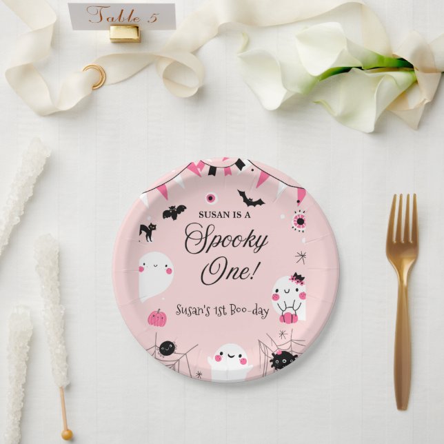 Spooky One Halloween Birthday Paper Plate (Wedding)