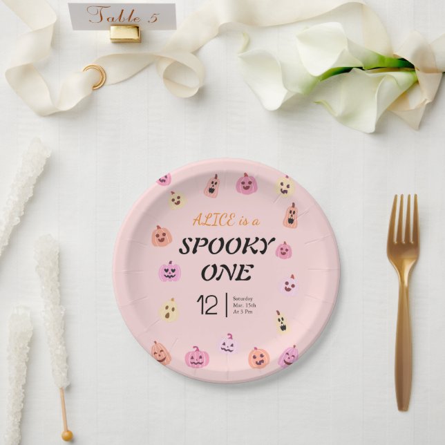 Spooky One Halloween Birthday Paper Plate (Wedding)