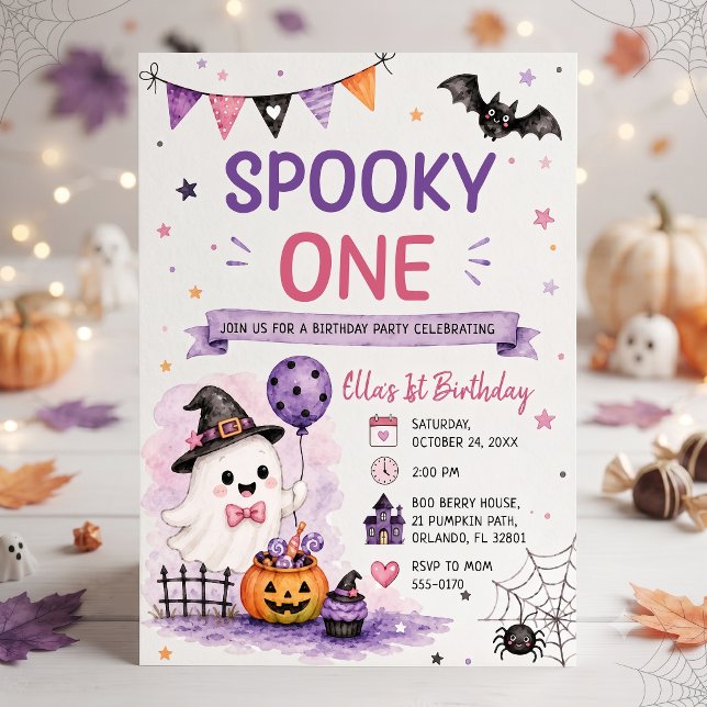 Spooky One Halloween Birthday Party Invitation (Creator Uploaded)