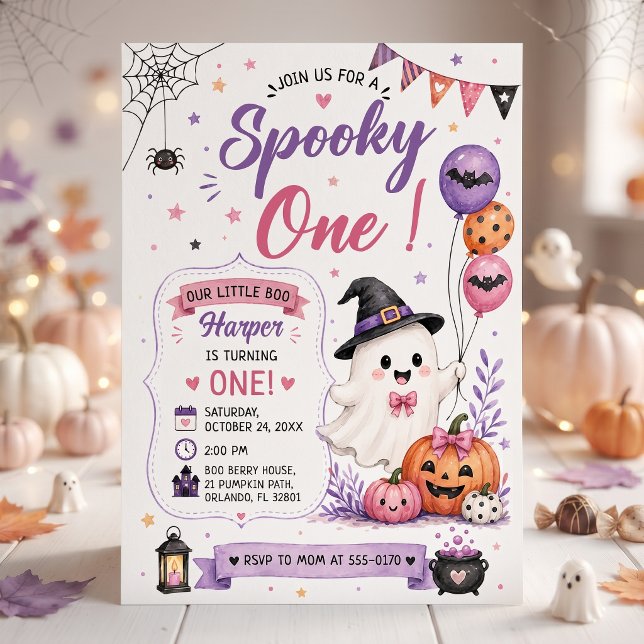 Spooky One Halloween Birthday Party Invitation (Creator Uploaded)