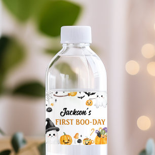 Spooky One Halloween Birthday Water Bottle Label