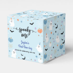 Spooky One Halloween Blue Ghost First Birthday Favour Box