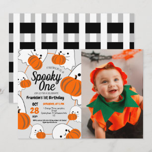 Spooky One Halloween Cute Ghouls Birthday Party Invitation
