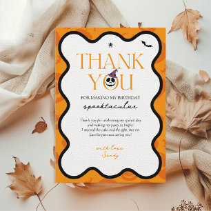Spooky One Halloween Fall Scary 1st Birthday  Thank You Card
