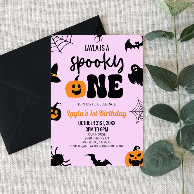Spooky One Halloween First 1st Birthday Party Invitation (Creator Uploaded)
