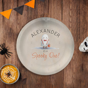 Spooky One Halloween First Birthday Boy Paper Plate