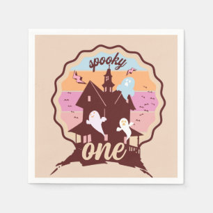 Spooky One Halloween First Birthday Ghost Party Napkin