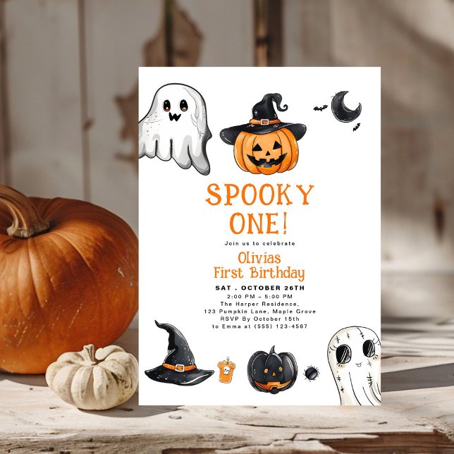 Spooky One Halloween First Birthday Invitation (Creator Uploaded)