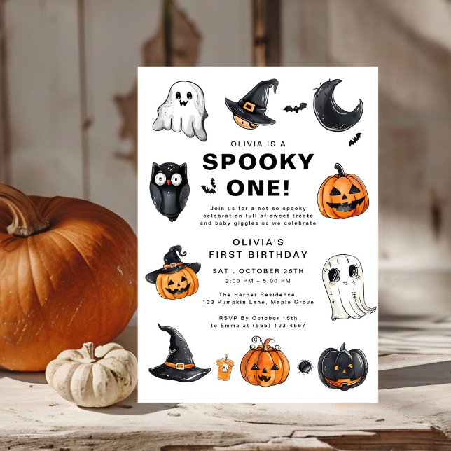 Spooky One Halloween First Birthday Invitation (Creator Uploaded)