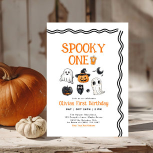 Spooky One Halloween First Birthday Invitation