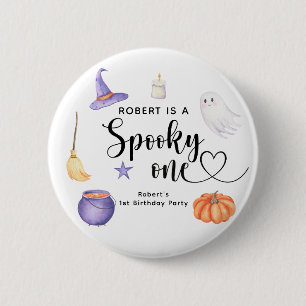 Spooky One Halloween First birthday party 6 Cm Round Badge