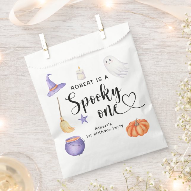 Spooky One Halloween First birthday party Favour Bags (Clipped)