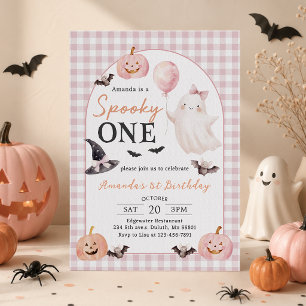Spooky One Halloween Ghost 1st Birthday Invitation