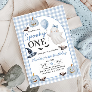 Spooky One Halloween Ghost 1st Birthday Invitation