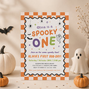 Spooky One Halloween Ghost 1st Birthday Invitation
