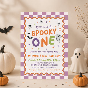 Spooky One Halloween Ghost 1st Birthday Invitation