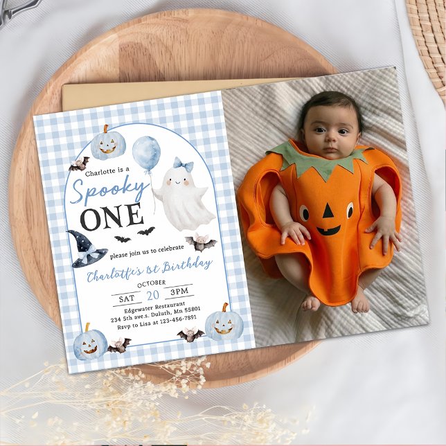 Spooky One Halloween Ghost 1st Birthday Invitation (Creator Uploaded)