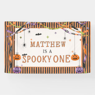 Spooky One Halloween Ghost 1st Birthday Invitation Banner