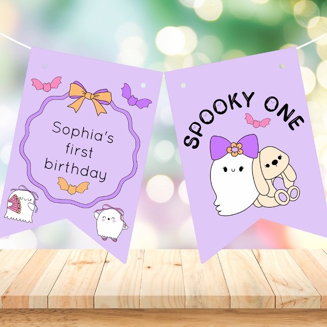 Spooky One Halloween Ghost Birthday Bunting (Creator Uploaded)