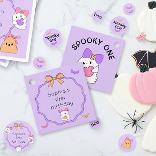 Spooky One Halloween Ghost Birthday Favour Tags