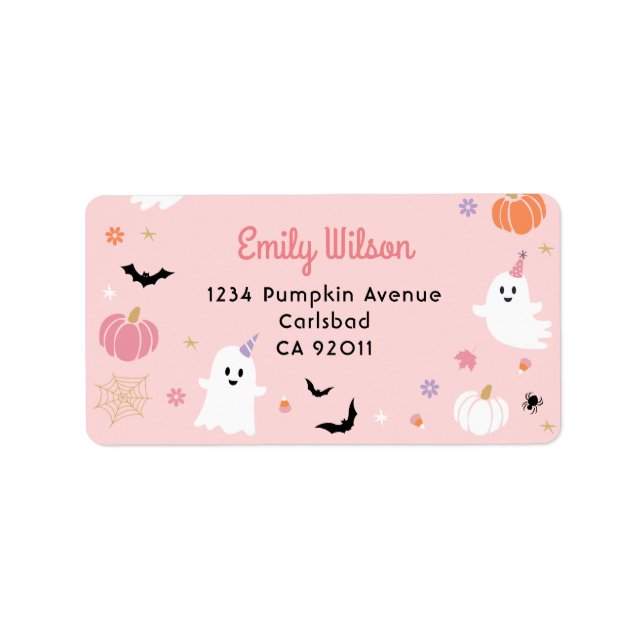 Spooky One Halloween Ghost Birthday Return Address Label (Front)