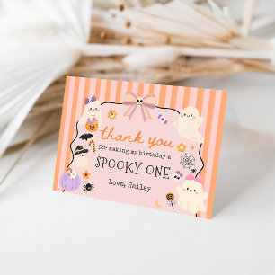 Spooky One Halloween Ghost Birthday Thank You Card