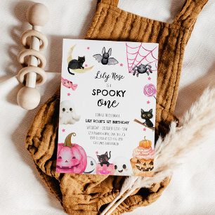 Spooky One Halloween Girl 1st Birthday  Invitation