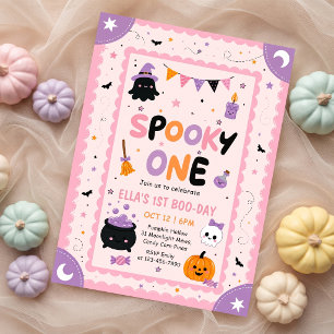Spooky One Halloween Girl Birthday Party Invitation