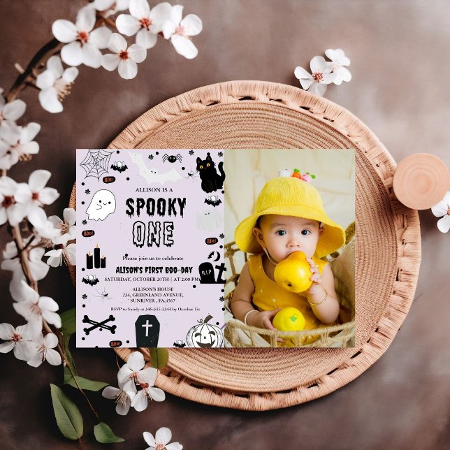 Spooky One Halloween  girl first birthday party  Invitation (Creator Uploaded)