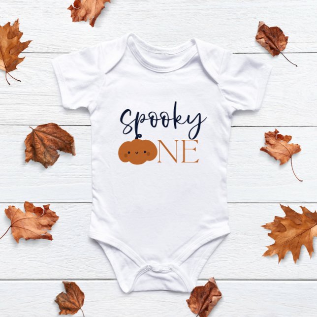 Spooky One Halloween Orange Pumpkin Baby Bodysuit (Creator Uploaded)