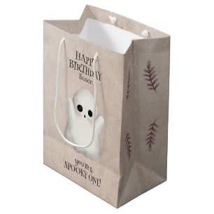 Spooky One Kawaii Ghost Halloween Birthday Medium Gift Bag