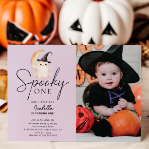 Spooky One Photo Birthday Invitation