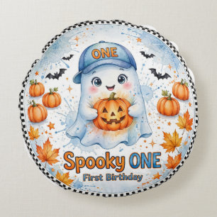 Spooky ONE Pillow Blue Ghost Halloween pillow