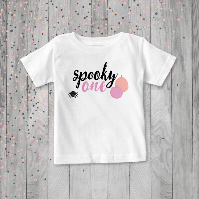 Spooky One Pink First Birthday Baby T-Shirt (Creator Uploaded)