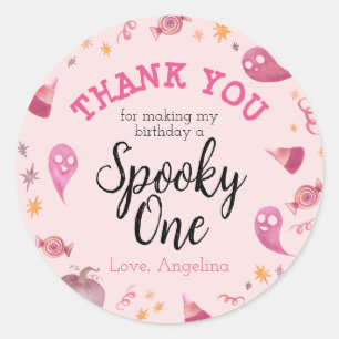 Spooky One Thank You Party Favour  Classic Round Sticker