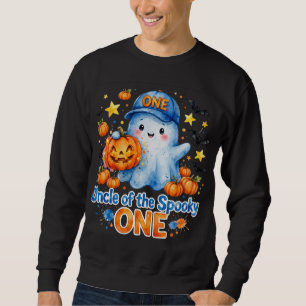 Spooky ONE Uncle Sweatshirt - Blue Ghost Halloween